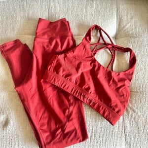 Alpha Athlete rust color Sports Bra and Leggings Set